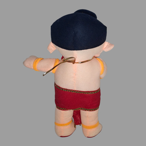 Ganesha Soft Toy Plush Figure, Polyester Fabric, Traditional Hindu Deity Design with Gold Trim and Red Dhoti [ 30 CM ]