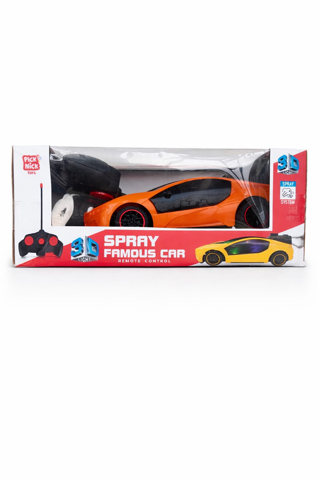 3D Famous RC Car – Remote Control Car with 3D Lightning Lights | High-Speed 2.4GHz Stunt Drift Car for Kids & Adults | LED Glow, Rechargeable (Blue) RED or BLUE