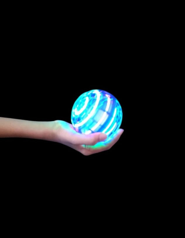 Flying Toys Flying Sensor Spinner Orb Ball Toy USB Rechargeable Built-in RBG Light 360° Rotating Magic Controller for Boys Girls Kids Indoor and Outdoor Games RED or  BLUE