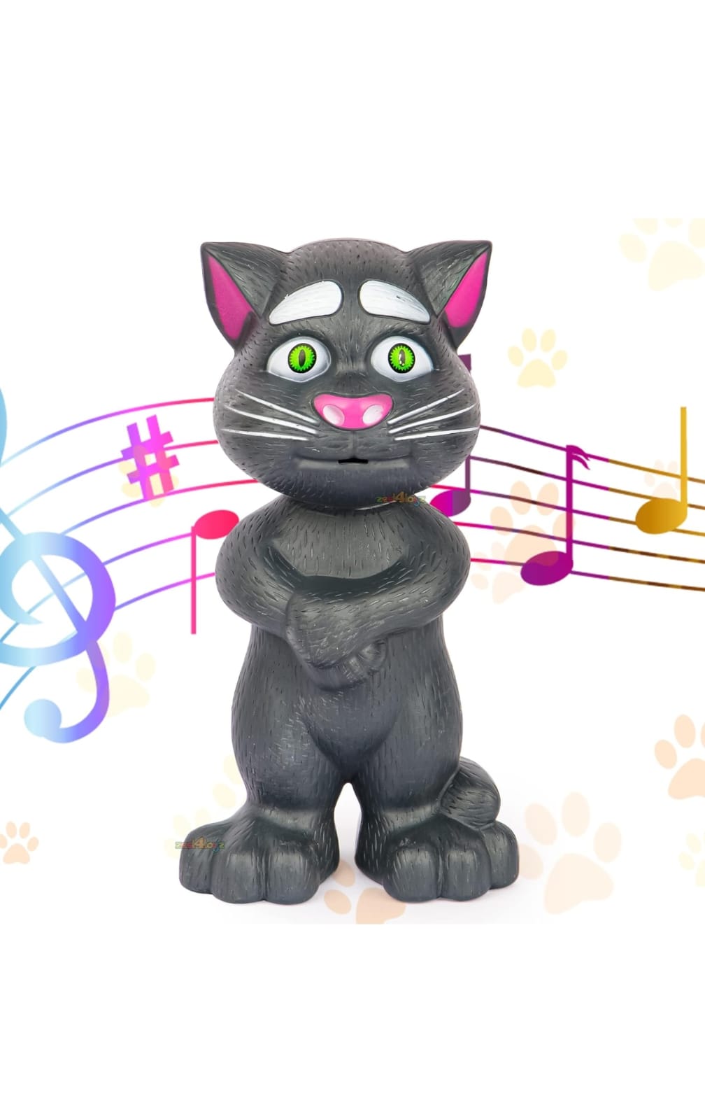 Talking Tom Cat Interactive Toy Figure, 20 cm Height, Grey  Colors