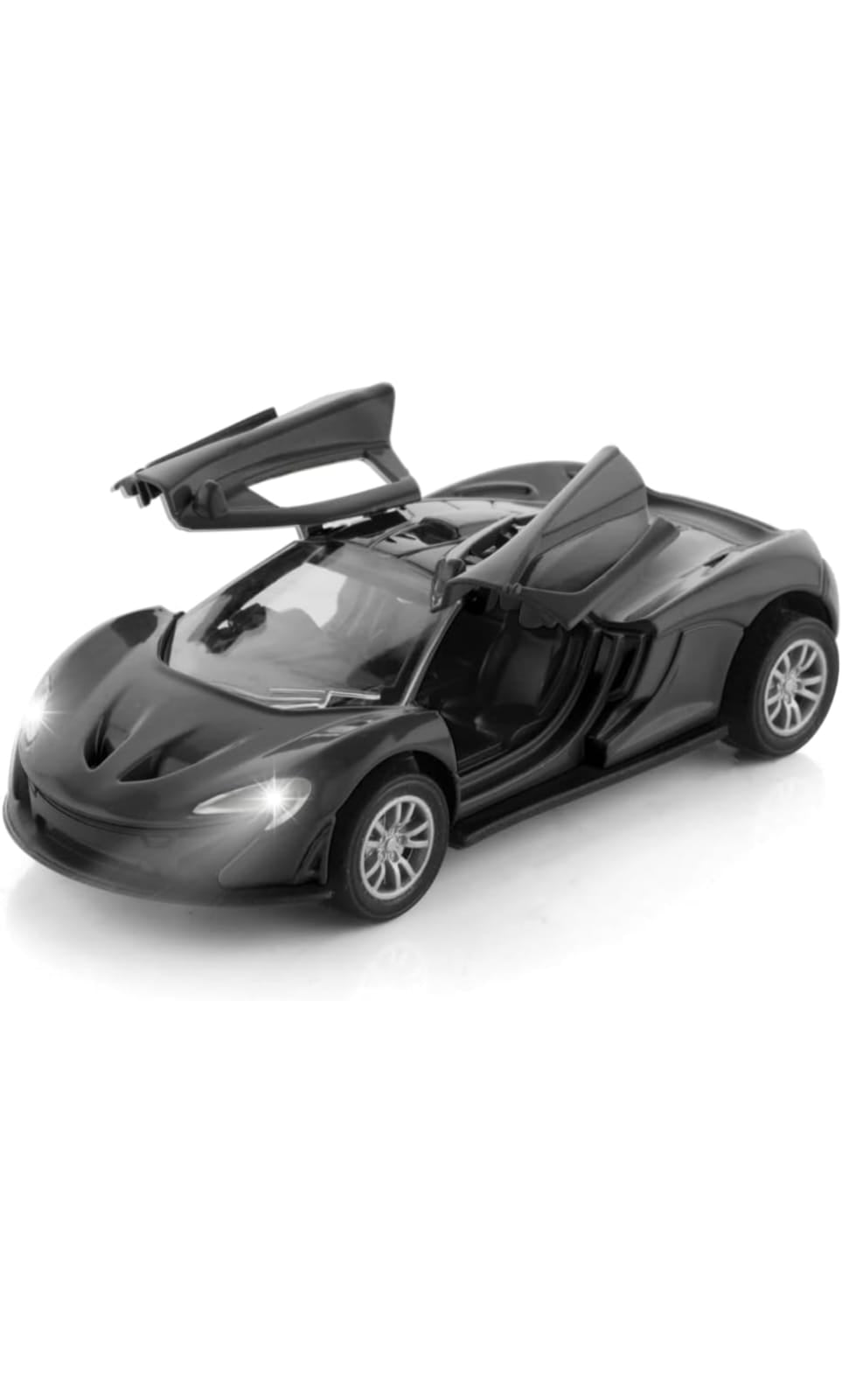 Premium Metal Die-Cast Sports Racer Car Realistic Sound Lights Doors Collectible RED or BLACK