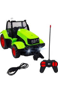 Remote Control Tractor for Kids Rc Tractor Toy Construction Farmer Truck with Remote Control Engineering Vehicle High Simulation Lights & Sound Rechargeable RC Toy for Red And Green  Boy & Girl Age 3+