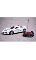Remote Control Police Car, White Sports Car with Red Siren Light, RC Toy with Controller, Racing Vehicle for Kids Door Open Boy And Girl 5 years White colour