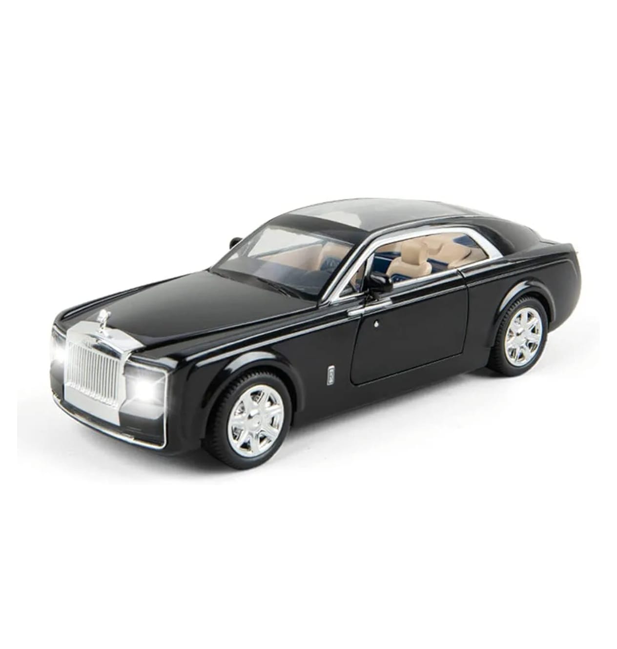 Metal Toy Cars of Sweptail, 1:24 Scale Rolls-Royce Model Diecast Cars with Door/Sound/Light/Pull Back, Collectible Car Toy Gift Boy And Girl In 5 Years