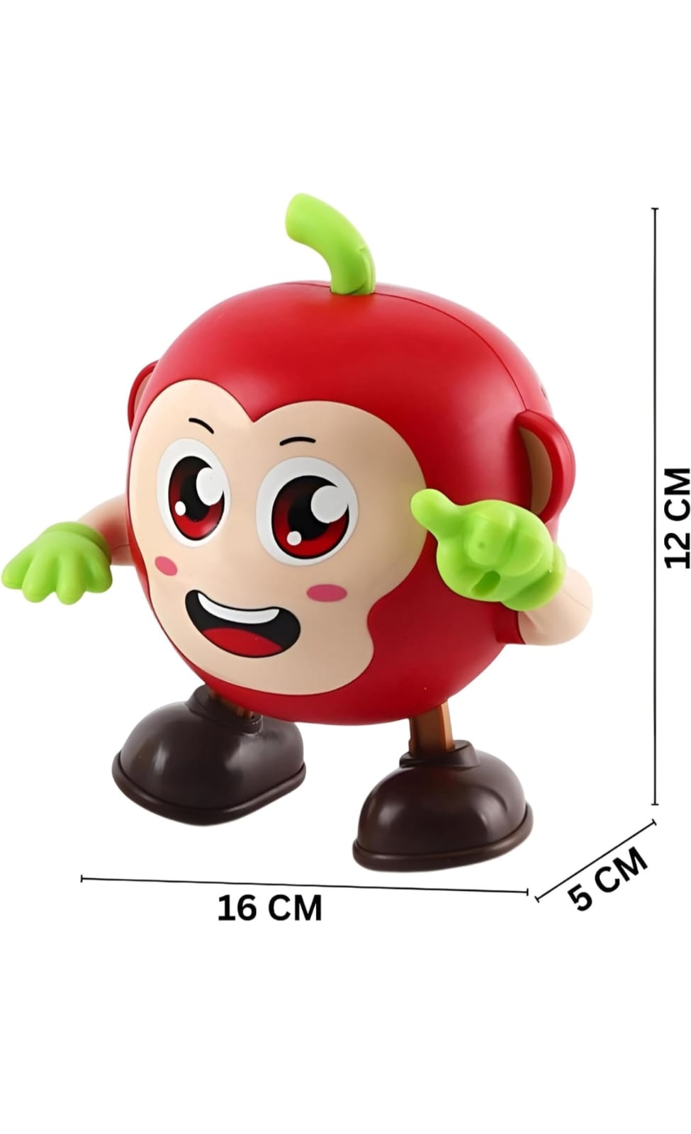Kids Musical Dancing Apple Robot Toy with Lights & Sounds, Learning Toy for Toddlers Age 3 to 8 Years (Batteries Not Included) And Red Colour