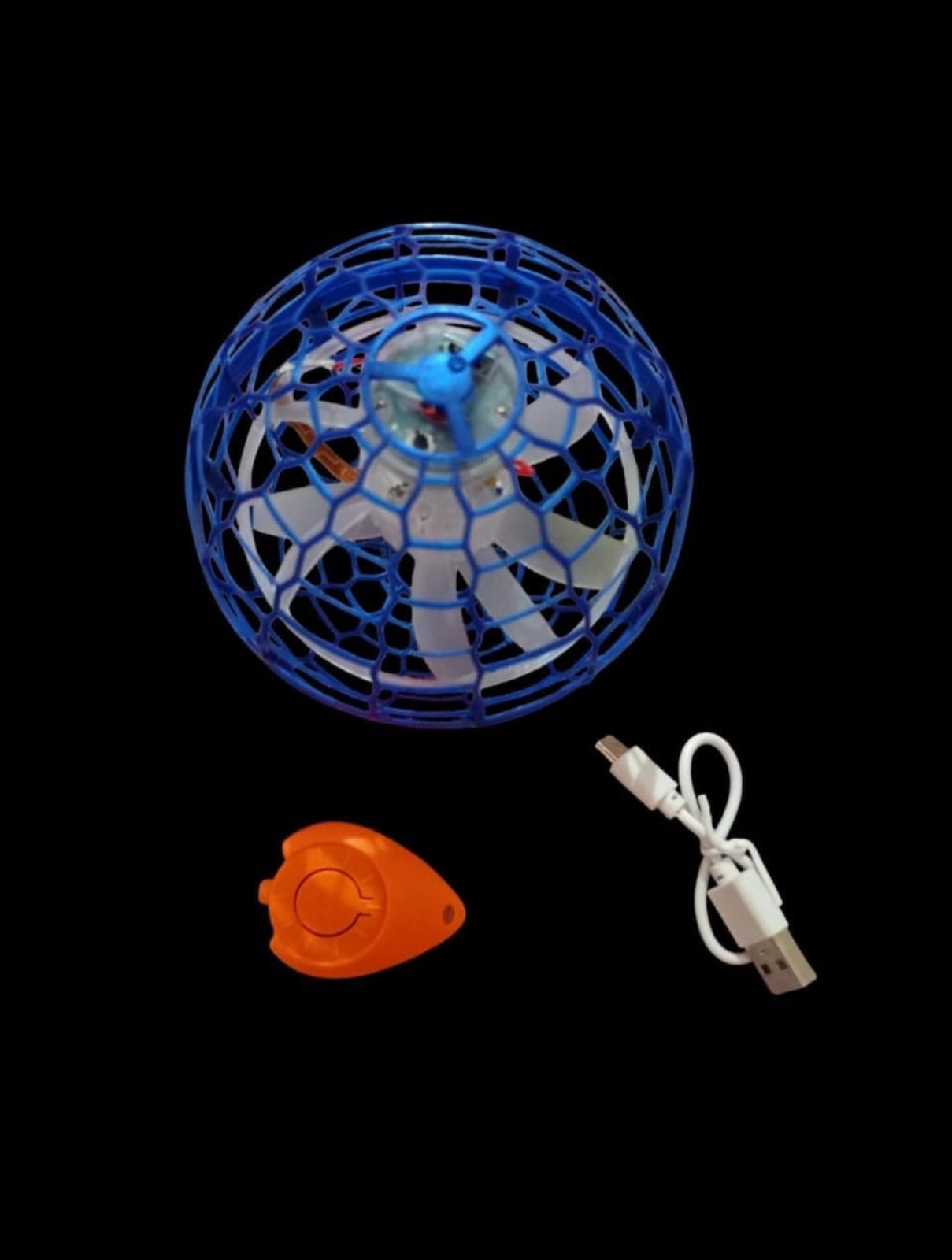 Flying Toys Flying Sensor Spinner Orb Ball Toy USB Rechargeable Built-in RBG Light 360° Rotating Magic Controller for Boys Girls Kids Indoor and Outdoor Games RED or  BLUE