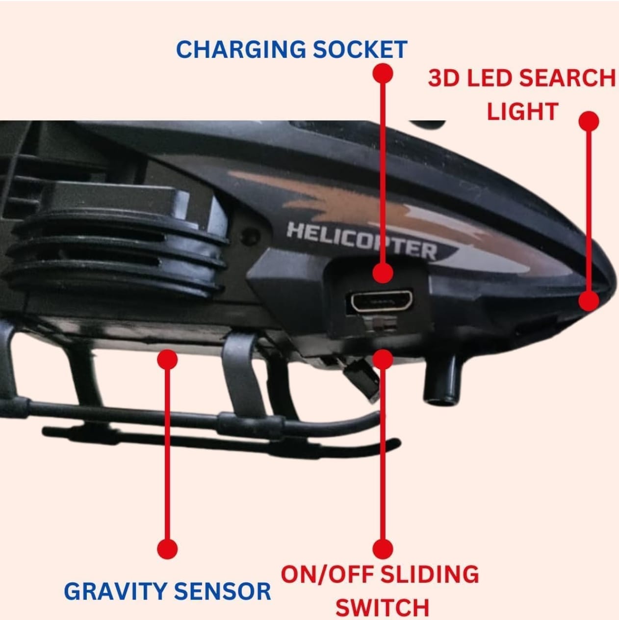 Remote Control Helicopter Toy for Kids with Stable Flight | Rechargeable RC Helicopter with Dual Rotor Blades | Indoor Flying Toy with Easy Controls | Kids Helicopter Toy Gift | Red And Bioo