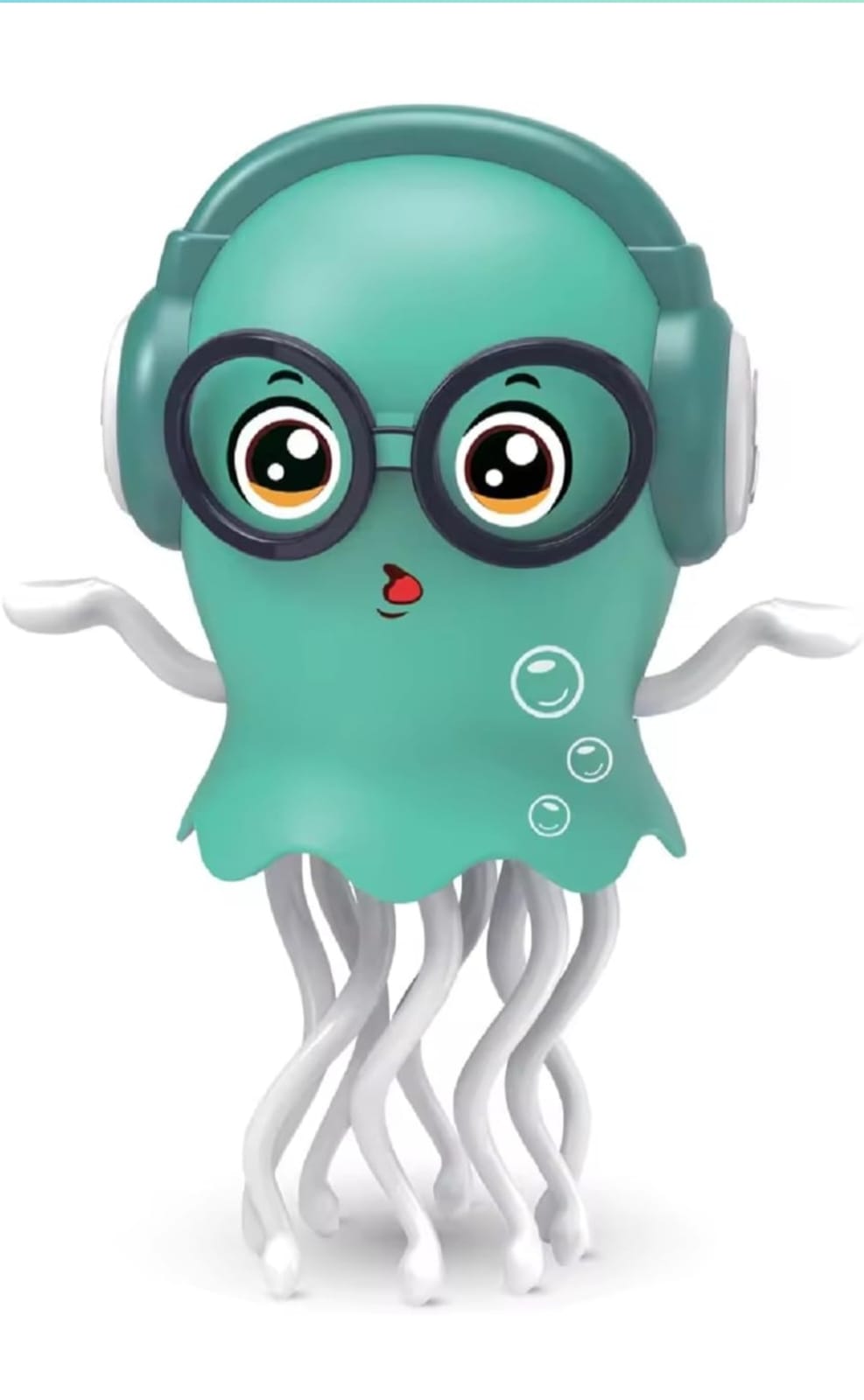 Dancing Jellyfish Toy Bump & Go Musical Light Toy with Headphones and Glasses, Battery Operated