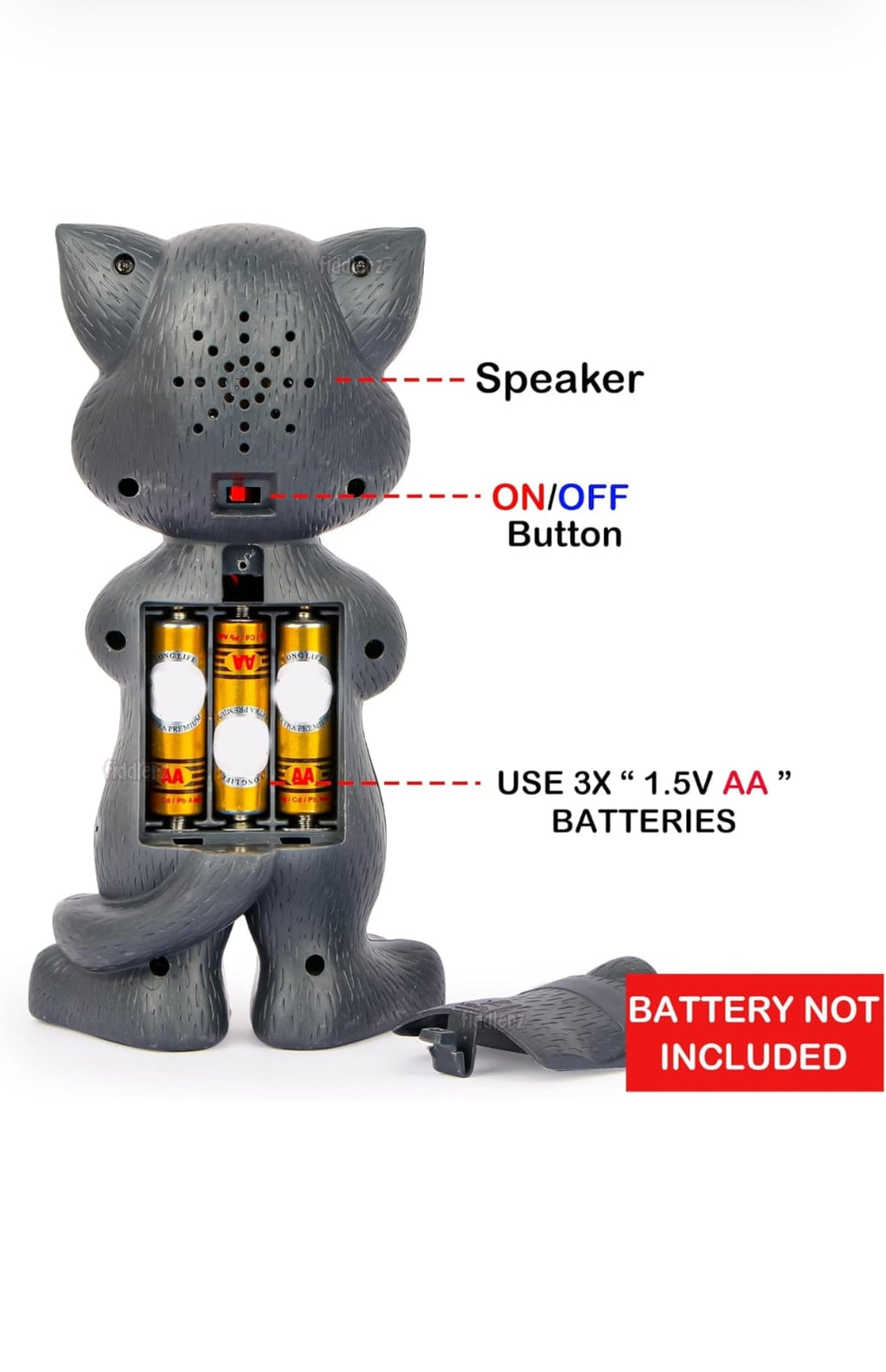 Talking Tom Cat Interactive Toy Figure, 20 cm Height, Grey  Colors