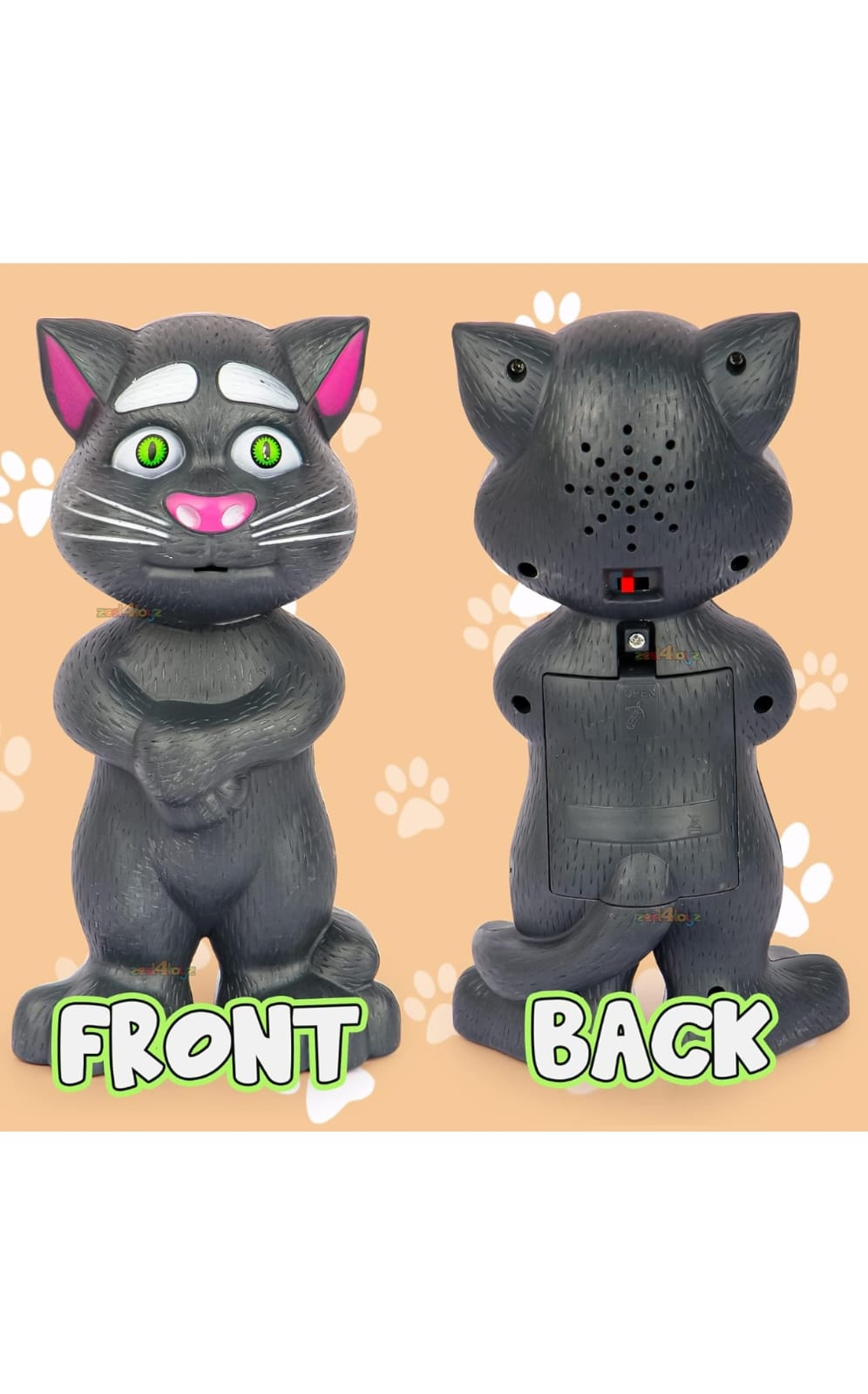Talking Tom Cat Interactive Toy Figure, 20 cm Height, Grey  Colors