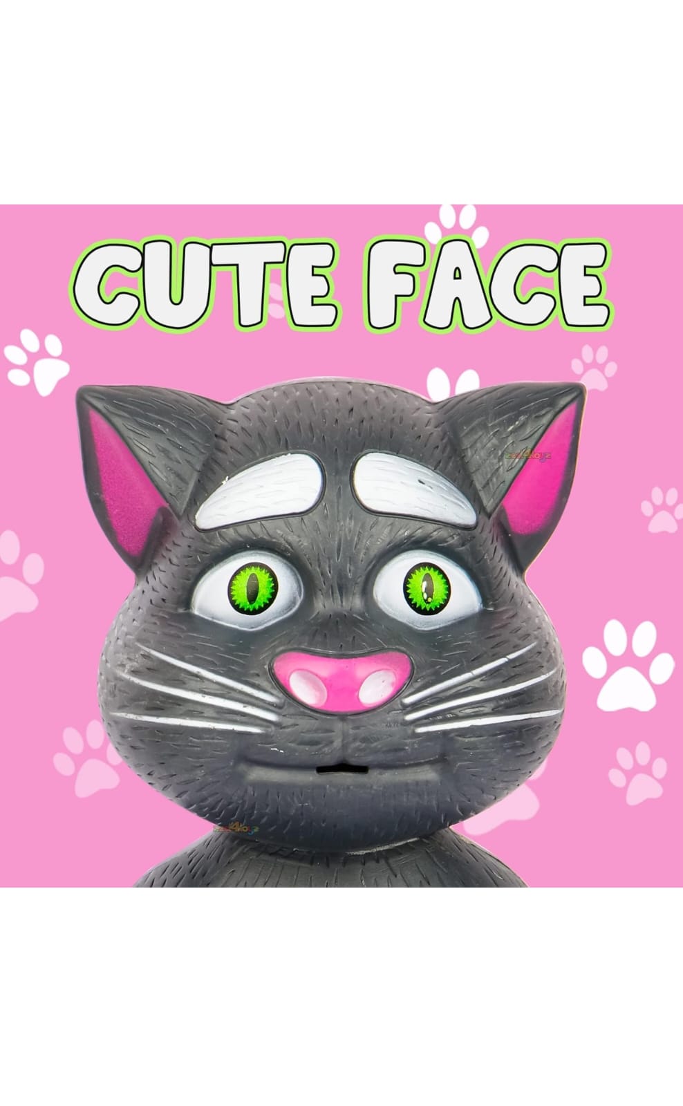 Talking Tom Cat Interactive Toy Figure, 20 cm Height, Grey  Colors