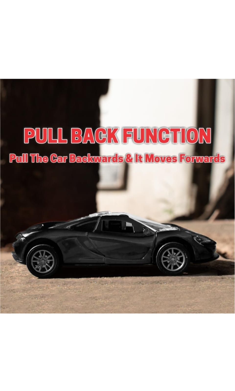 Premium Metal Die-Cast Sports Racer Car Realistic Sound Lights Doors Collectible RED or BLACK