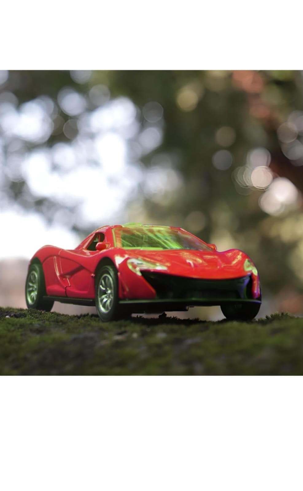 Premium Metal Die-Cast Sports Racer Car Realistic Sound Lights Doors Collectible RED or BLACK