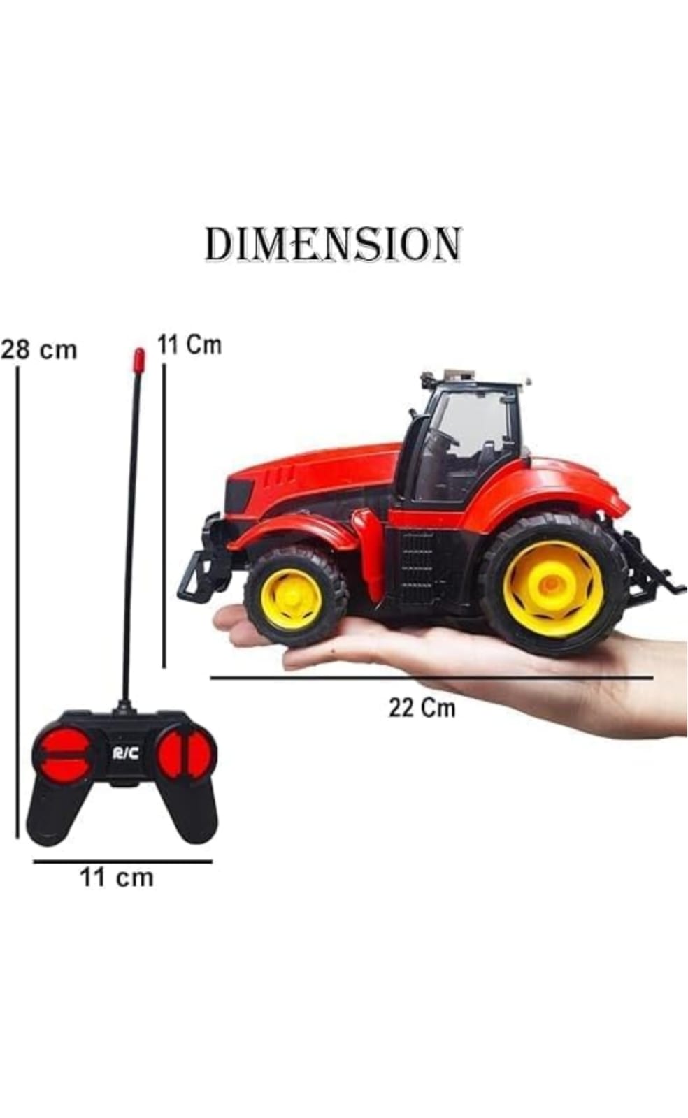 Remote Control Tractor for Kids Rc Tractor Toy Construction Farmer Truck with Remote Control Engineering Vehicle High Simulation Lights & Sound Rechargeable RC Toy for Red And Green  Boy & Girl Age 3+