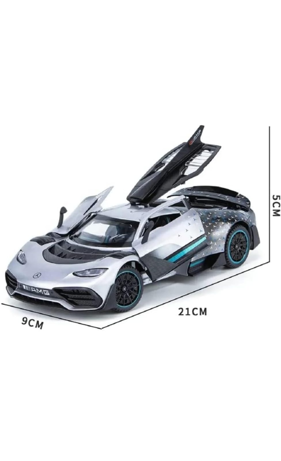 Play 1:24 M AMG ONE Model Car Diecast Metal Alloy Pullback Toy Vehicle with Oenable Doors Light and Music Toy Car for Kids Boys Boy And Girl (Orange And white colour)