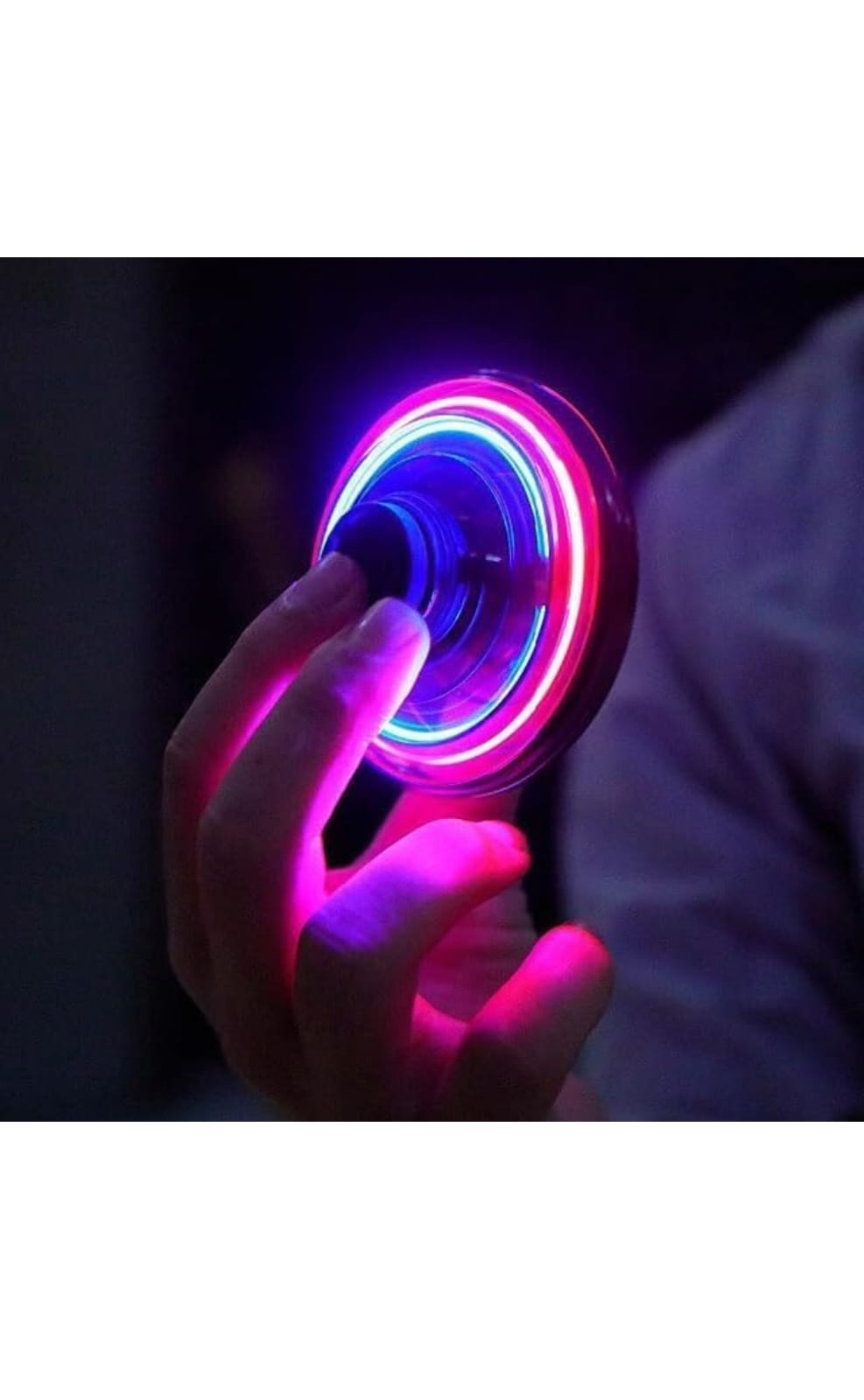 Hand-Controlled UFO Flying Spinner Toy – Rechargeable LED Hover Spinner for Kids & Adults, Cool Tricks & Outdoor Fun, for Ages 6+ (Blue