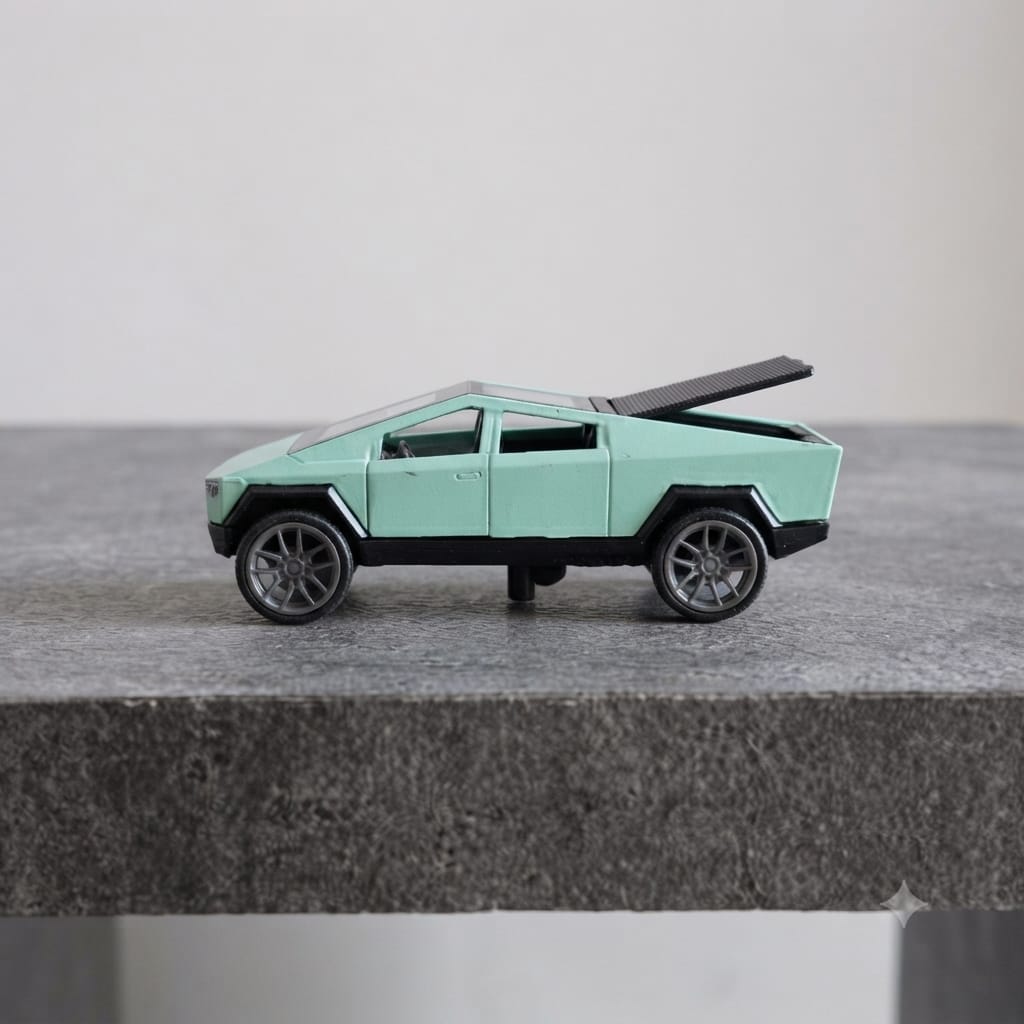 Tesla Cybertruck Toy Car with LED Lights – 1:24 Scale Die-Cast Model,  and Black Colour, Realistic Design, Pull Back Action, Sound & Light Features for Kids and Collectors
