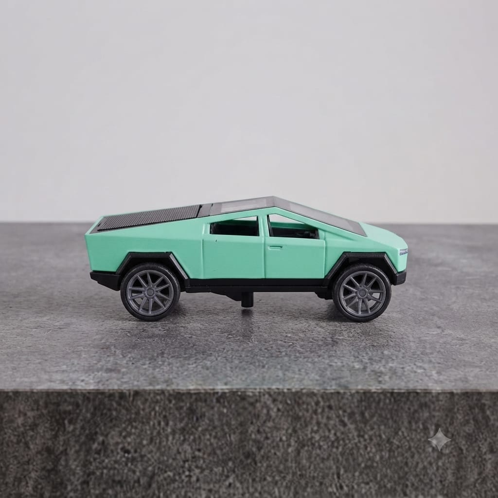Tesla Cybertruck Toy Car with LED Lights – 1:24 Scale Die-Cast Model,  and Black Colour, Realistic Design, Pull Back Action, Sound & Light Features for Kids and Collectors